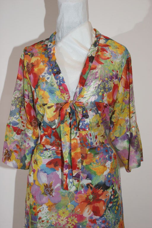 Stella McCartney Multi-Floral Print Silk Gown