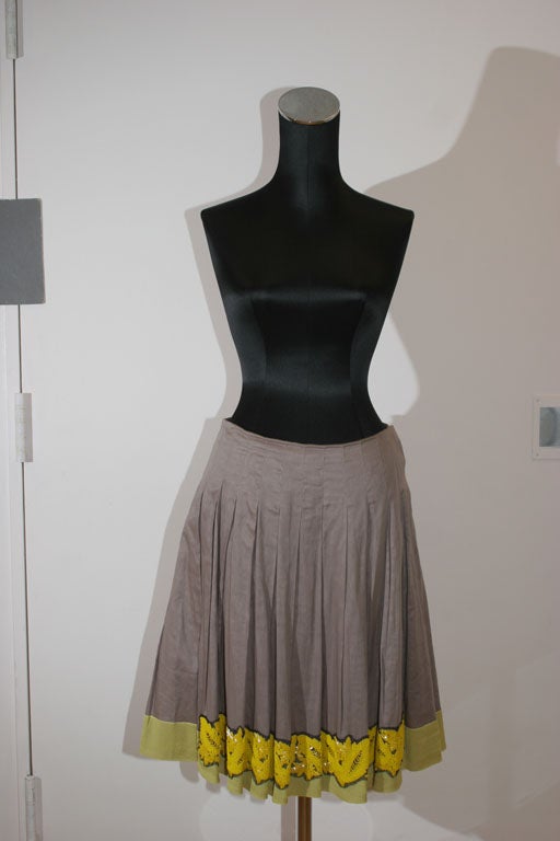 Prada Taupe Silk Skirt