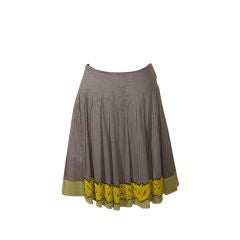 Prada Taupe Silk Skirt