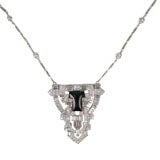 Antique Art Deco Drop Pendant on a Diamond by the Yard, 14 Cts