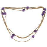 14K Gold Chain with Amethyst Beads