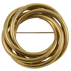 Huge "Gold" Circle Pin, Costume Jewelry