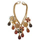 YVES ST LAURENT NECKLACE WITH ENAMEL AND FAUX JEWELS