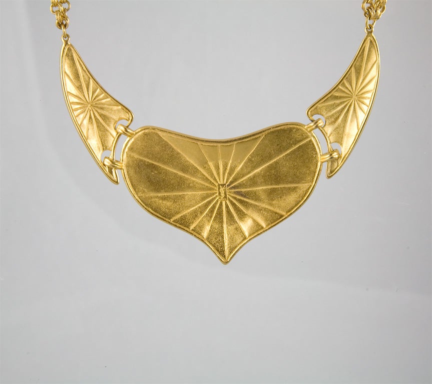 Yves Saint Laurent Faux Ivory & Matte Gold Necklace & Earrings 4