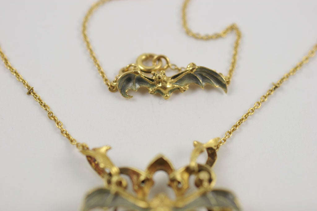 art nouveau bat jewelry