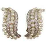 Joan Crawford’s Van Cleef & Arpels Diamond and Pearl Earrings