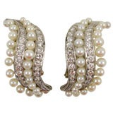 Joan Crawford’s Van Cleef & Arpels Diamond and Pearl Earrings