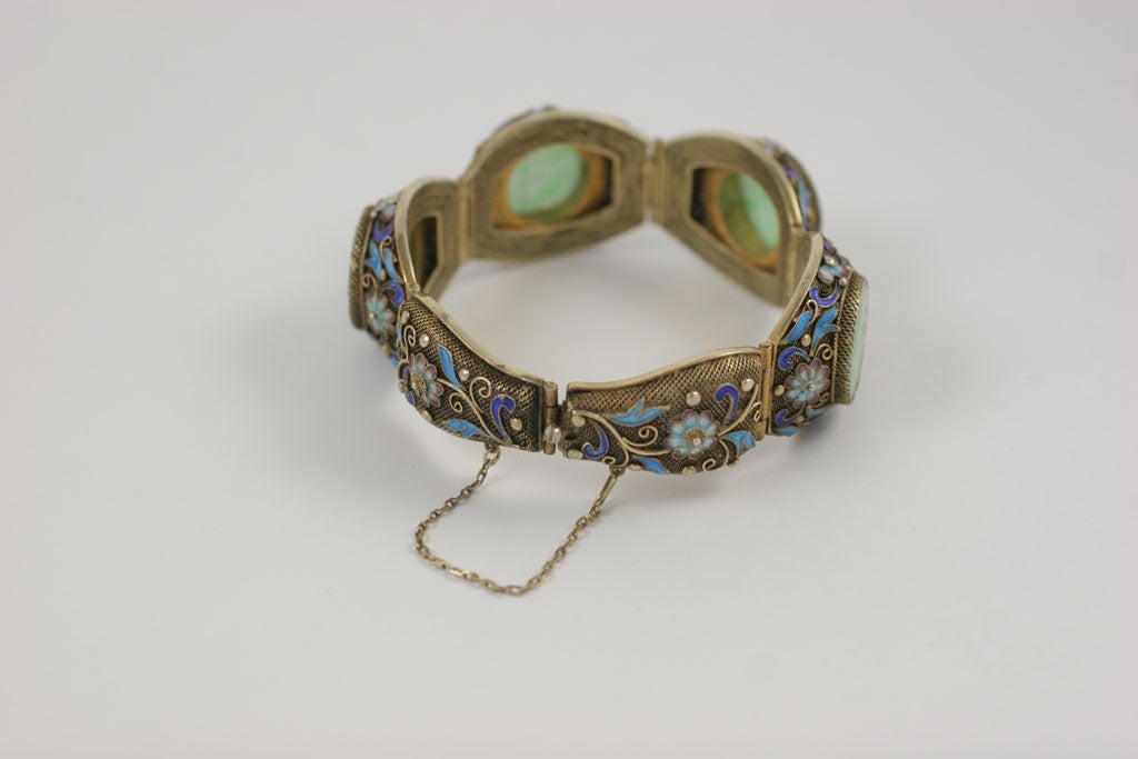 Jade and Enamel Chinese Bracelet 2