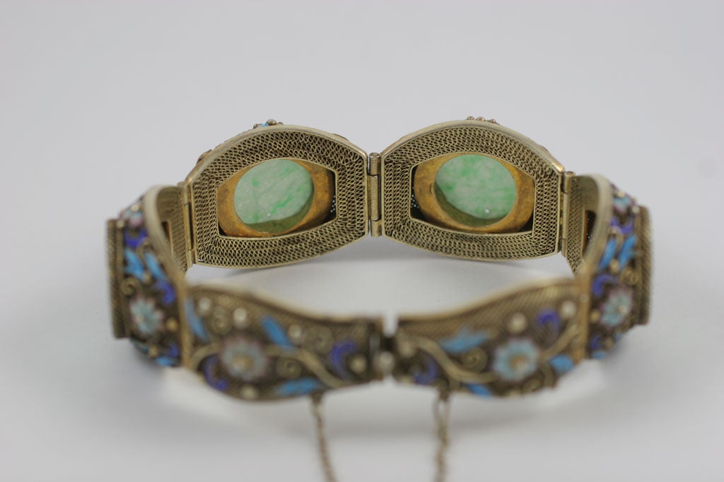 Jade and Enamel Chinese Bracelet 5