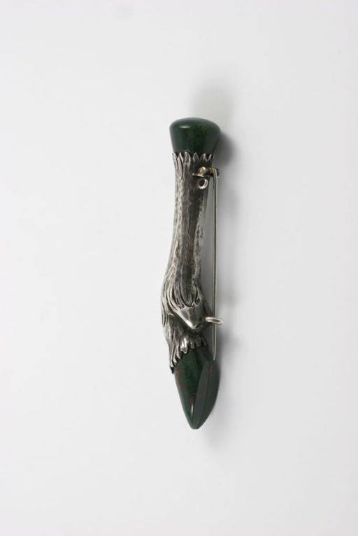 Virility in a Scottish Brooch, Sterling and Agate Elks Leg 1