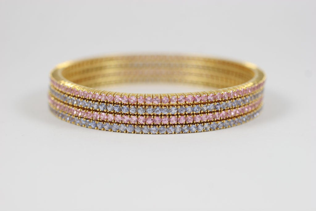 pink and blue bangles