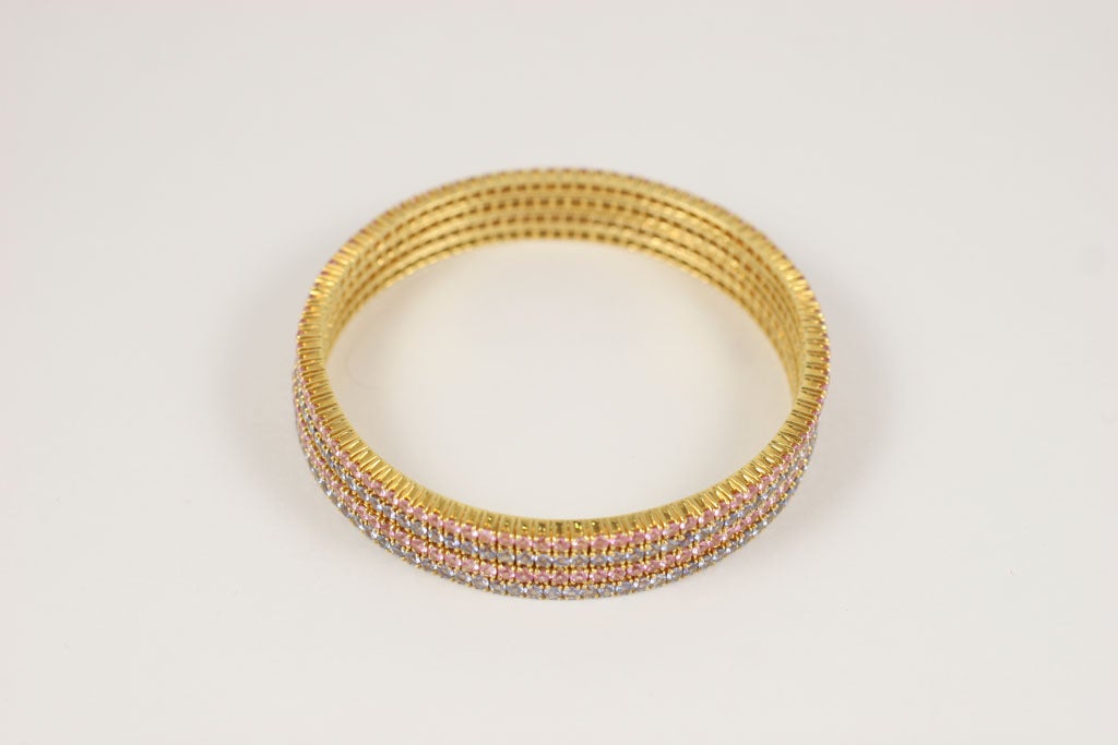 Women's Pink and Blue Sapphire Bangles For Sale