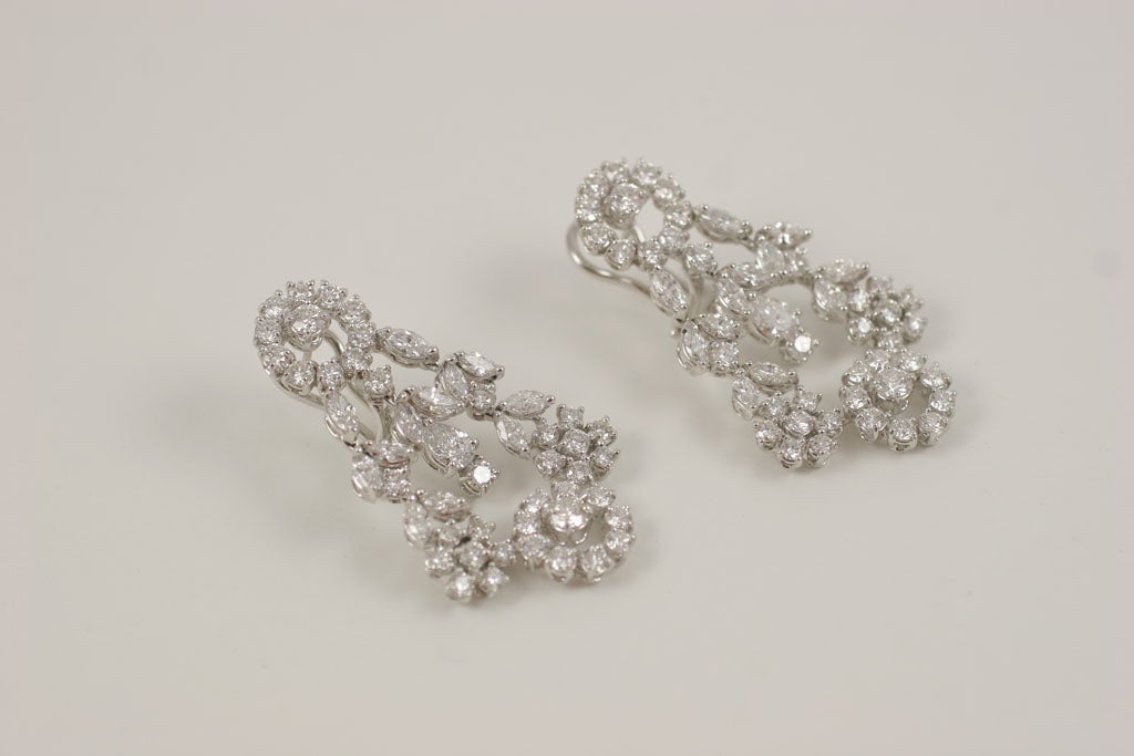 Women's Fancy Cut Diamond Chandelier Earrings For Sale