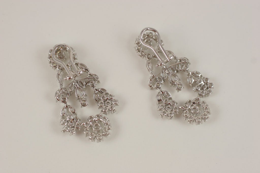 Fancy Cut Diamond Chandelier Earrings For Sale 3