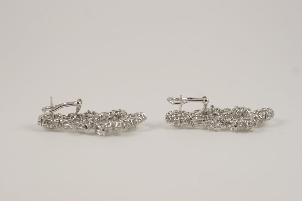 Fancy Cut Diamond Chandelier Earrings For Sale 4