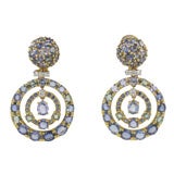 Used Dramatic Sapphire and Diamond Chandlier Earrings