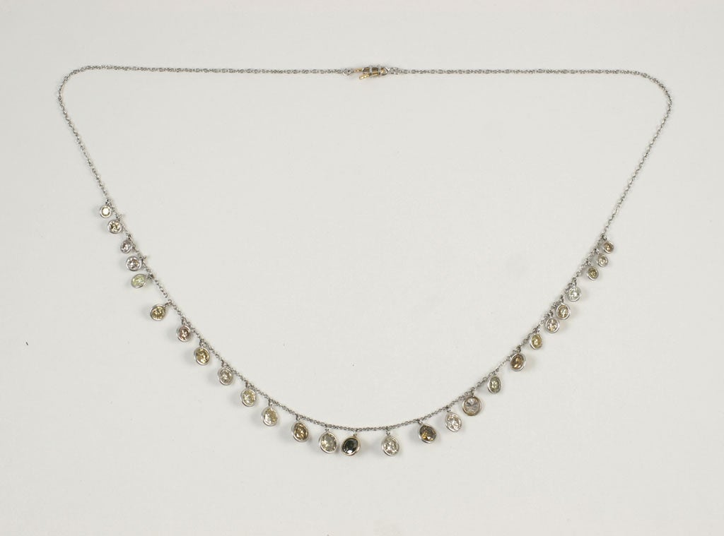 Fancy Color Diamond Drop Necklace, 6 Carats