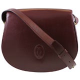 Vintage Cartier Burgundy Shoulder Bag