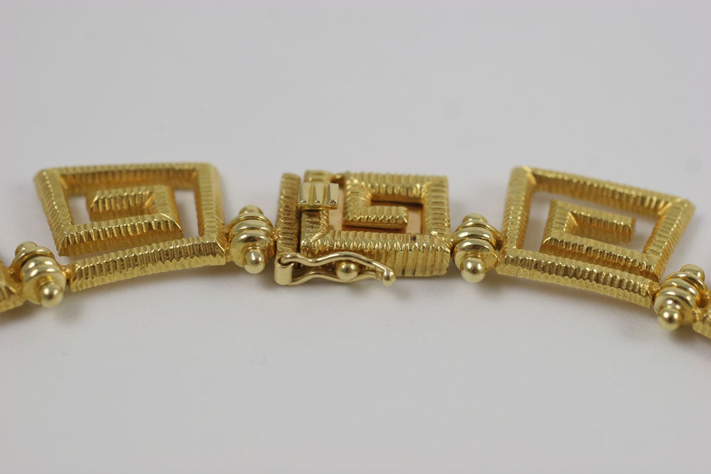 18kt Yellow Gold Greek Key Necklace Suite 4