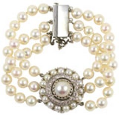 Lucien Piccard White Gold, Pearl & Diamond Bracelet Watch 12