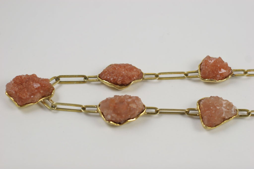 14kt Yellow Gold & Desert Rose Quartz Necklace 2