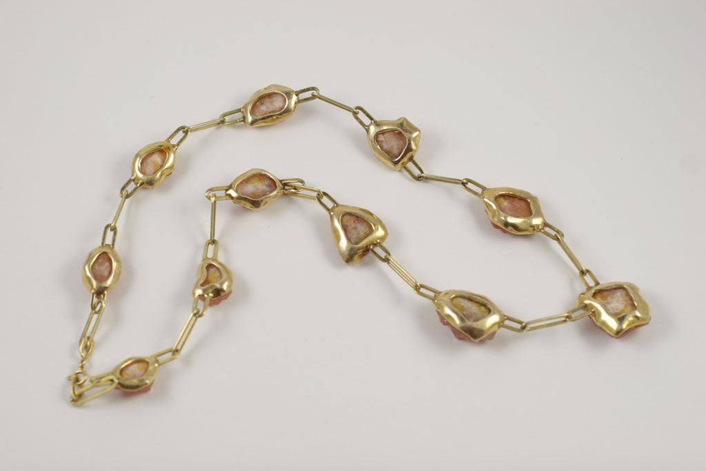 14kt Yellow Gold & Desert Rose Quartz Necklace 5