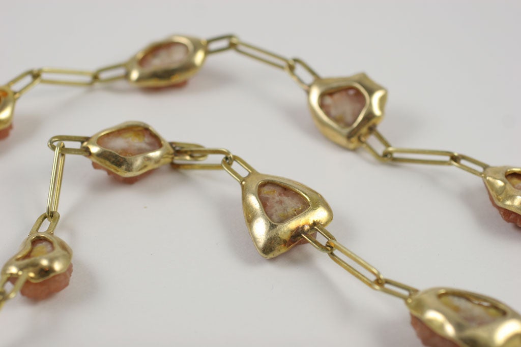 14kt Yellow Gold & Desert Rose Quartz Necklace 6