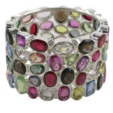 Silver and Semi Precious Stone Cuff