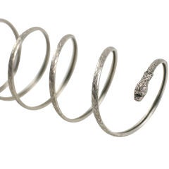 Art Deco Silver Snake Bracelet