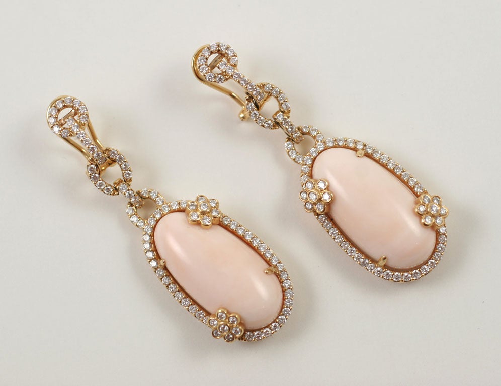 coral diamond earrings