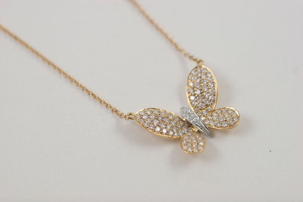 diamond butterfly necklace gold