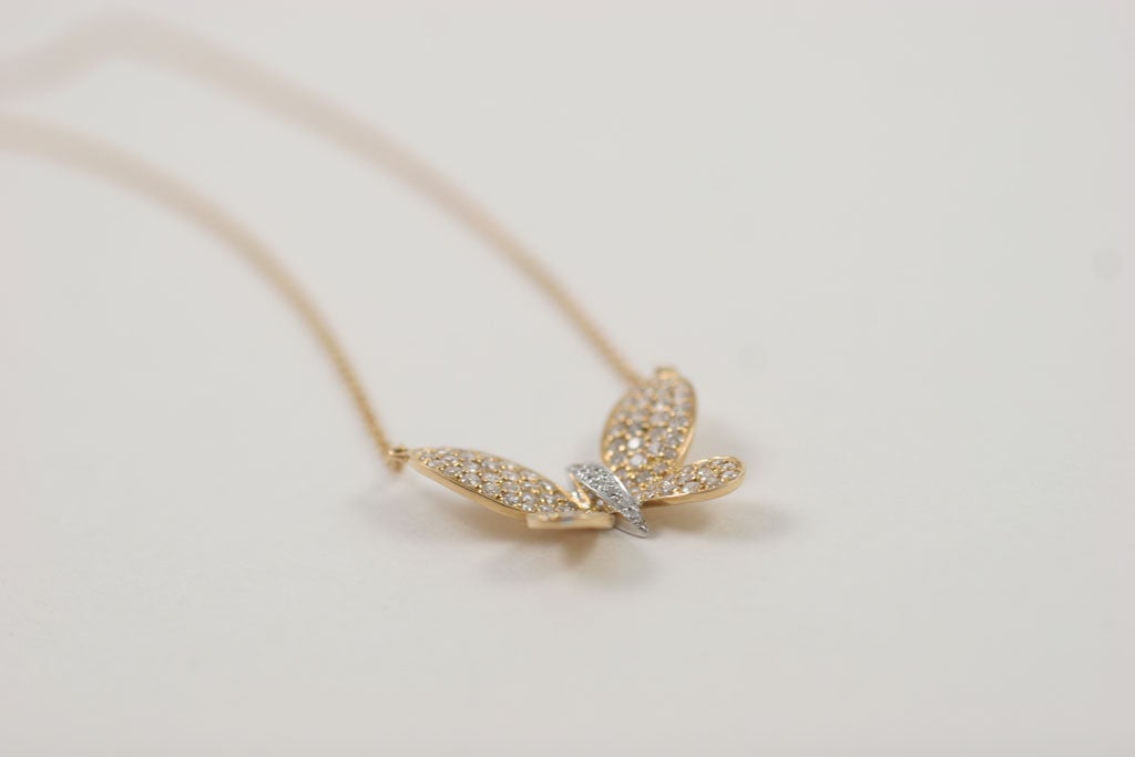Women's Rose gold Diamond butterfly pendant