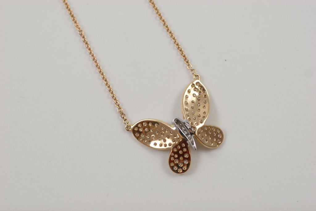 Rose gold Diamond butterfly pendant 1