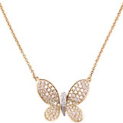 Rose gold Diamond butterfly pendant 8
