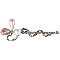 Diamond and Natural Pearl Brooch by Koch