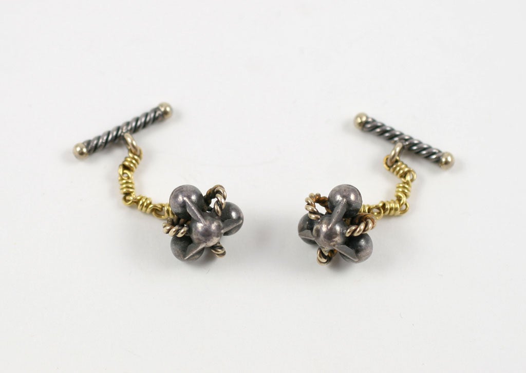 Rivaud Silver and Gold Cufflinks