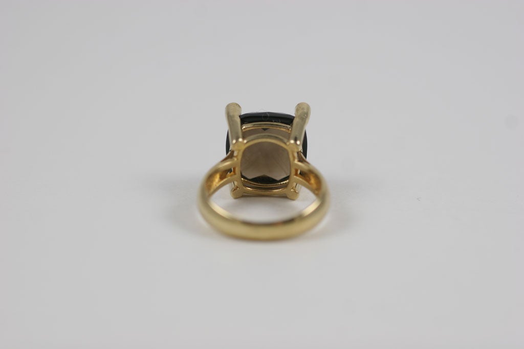 Smoky Topaz Cabochon Ring For Sale 3