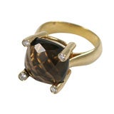 Smoky Topaz Cabochon Ring