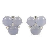 Chalcedony and Diamond Cluster Earrings Chalcedony and Diamond Cluster Earrings
