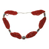 Tibetan Red Coral and Silver Necklace