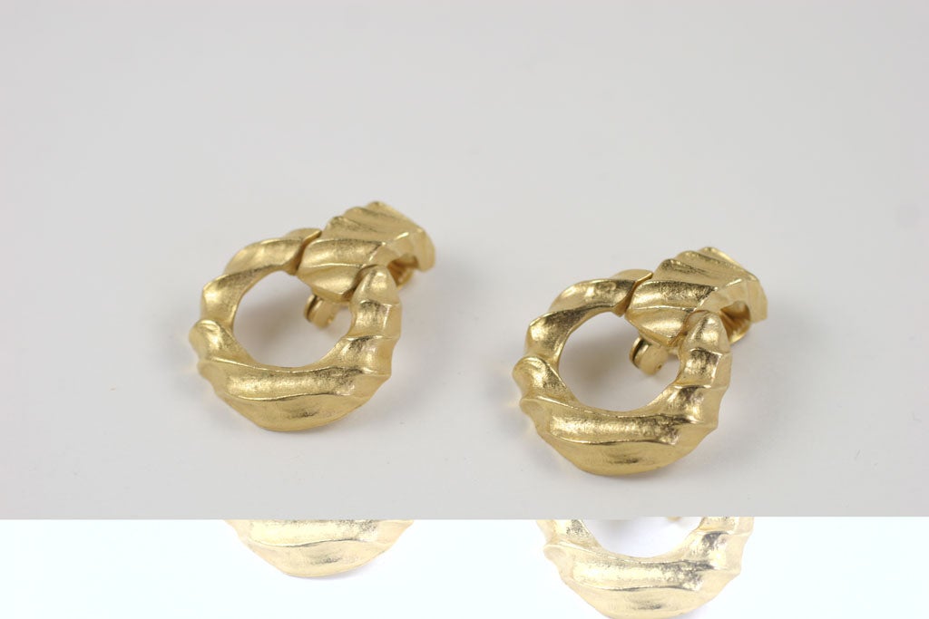 Givenchy Goldtone Hoop Earrings In Excellent Condition In Stamford, CT