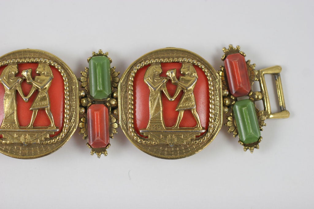 Egyptian Revival Bracelet, Costume Jewelry 3