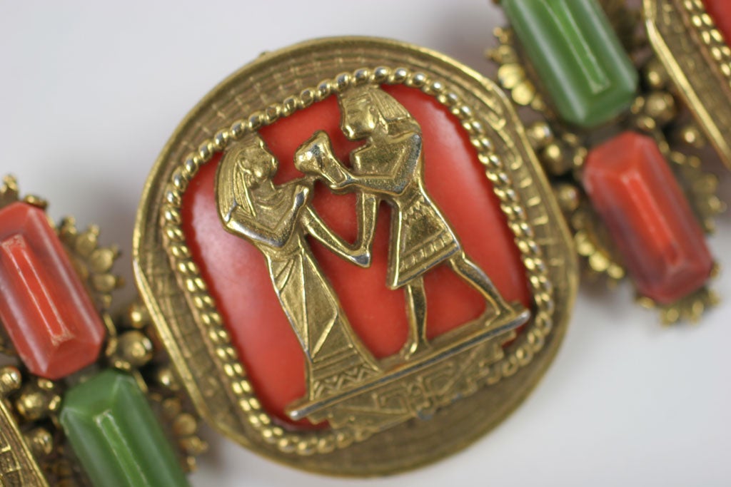 Egyptian Revival Bracelet, Costume Jewelry 5