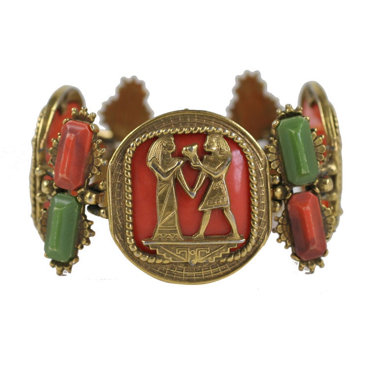 Egyptian Revival Bracelet, Costume Jewelry