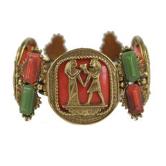 Vintage Egyptian Revival Bracelet, Costume Jewelry