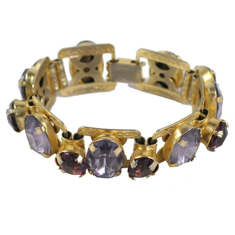 Chunky Link "Gold" Bracelet, Costume Jewelry For Sale at 1stDibs