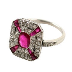 Art Deco Ruby and Diamond Ring