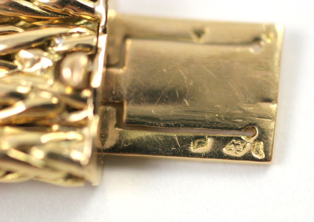 1940s French Diamond Gold Tassel Bracelet 6