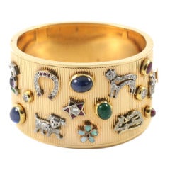 Fabulous Retro Art Deco Charm Cuff