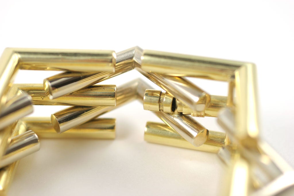 Women's Demner Architectural Yellow and White Gold Bracelet